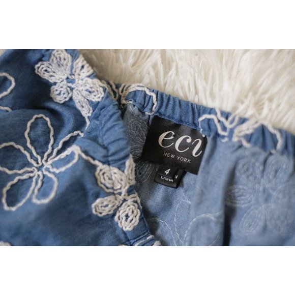 *Adorable* Off the Shoulder Dress w/ Embroidered Flowers by ECI - Picture 4 of 4